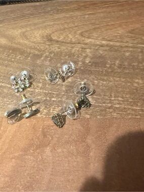 LOFT gold-tone mixed stud earring set with multicolored rhinestones.